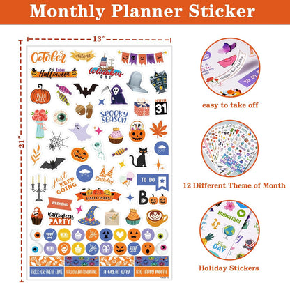 Planner Stickers - 12 Festival Theme Monthly Planner Stickers