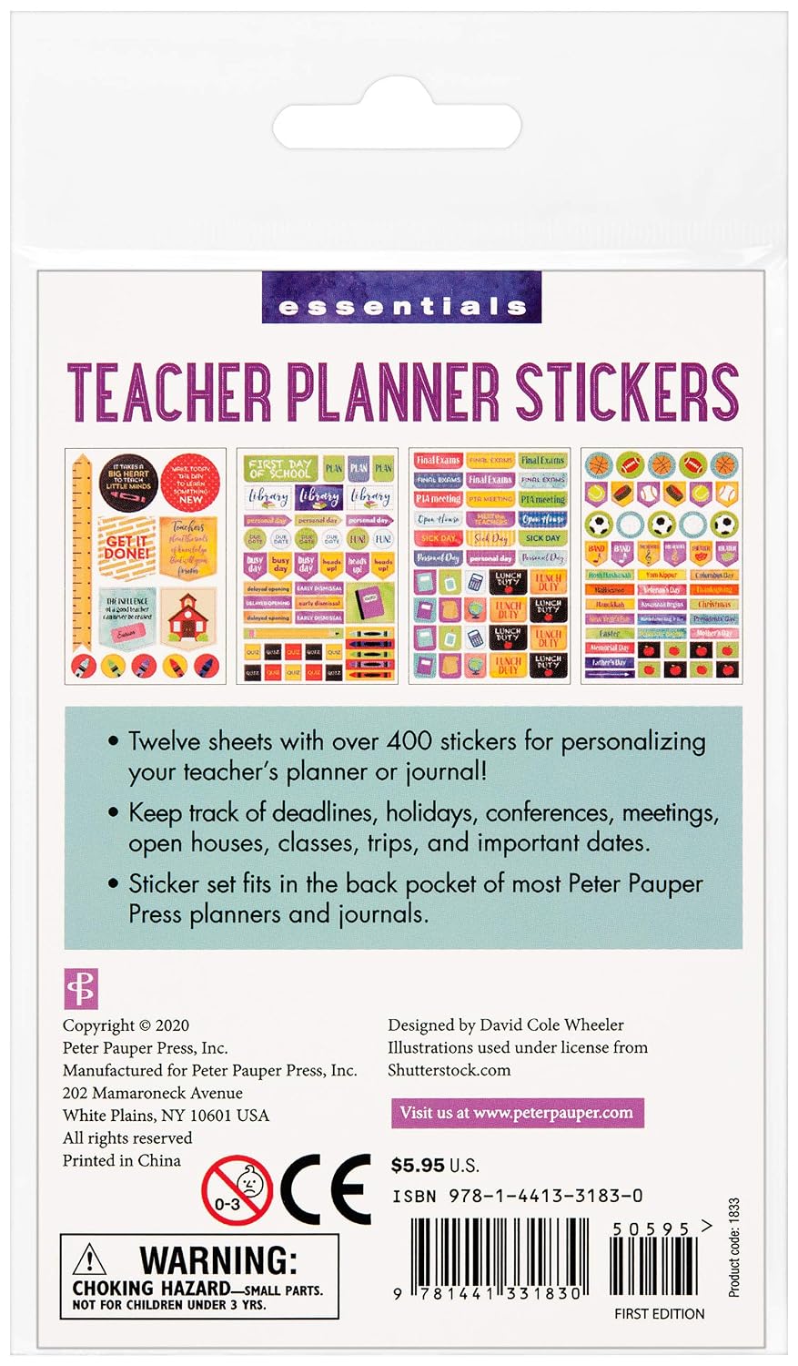 Essentials Teacher Planner Stickers (Set of 400 Stickers)