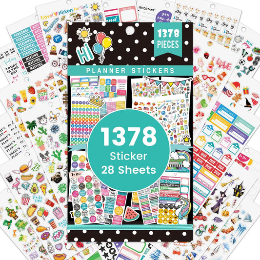 Planner Stickers - 28 Sheets, Journal Stickers for Monthly Weekly and Daily
