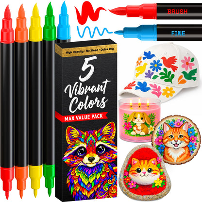 ARTISTRO 24 Metallic Dual-Tip Acrylic Paint Marker Pens for Drawing