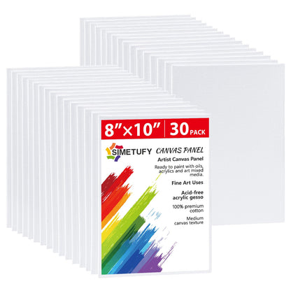Simetufy 12 Pack 8x10 Canvas Boards for Painting,Art Painting Supplies