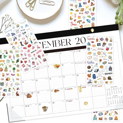 Seasonal Planner Stickers, 310+ Monthly Calendar Designs on 6 Sheets