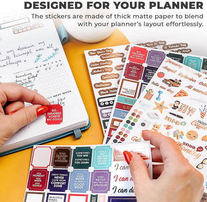 Clever Fox Planner Stickers for Adults, Women, Calendar & Journal, 1360+