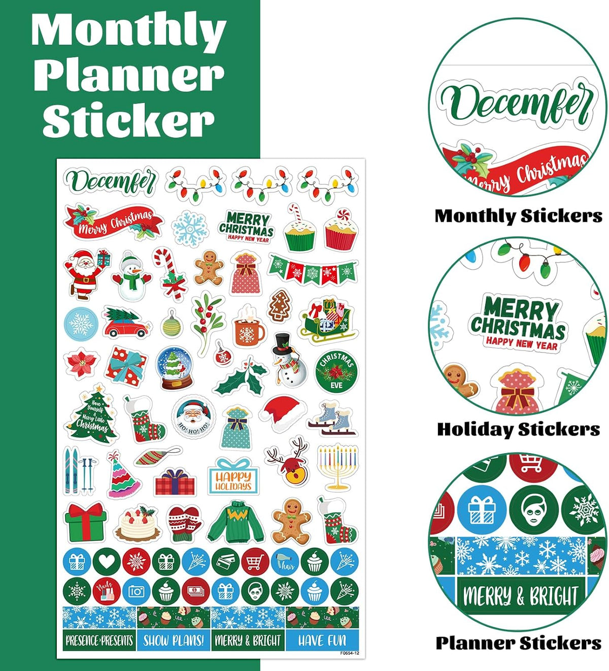 Planner Stickers - Calendar Stickers for Celebrations, 14 Sheets, 1500+