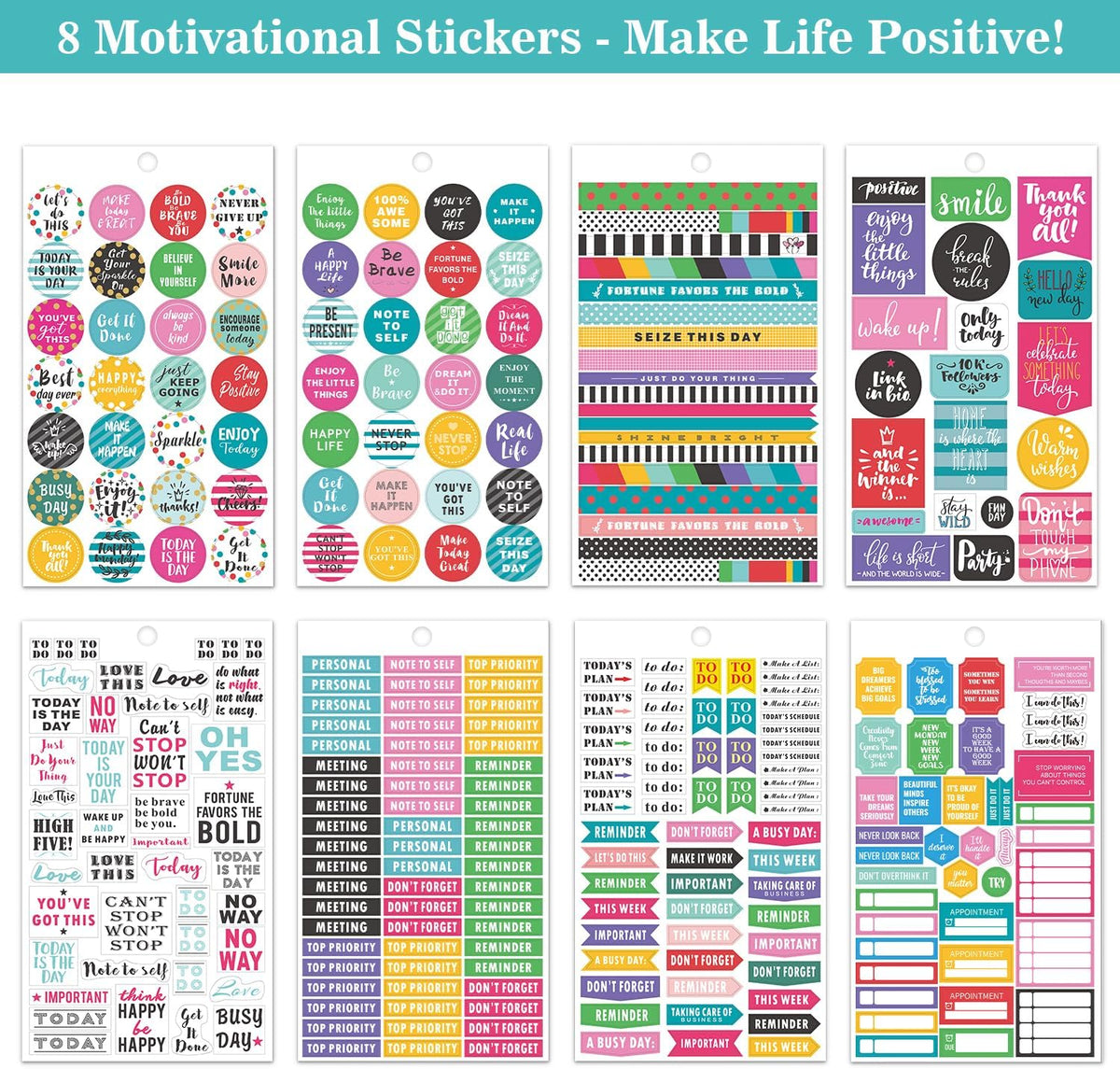 Planner Stickers - 28 Sheets, Journal Stickers for Monthly Weekly and Daily