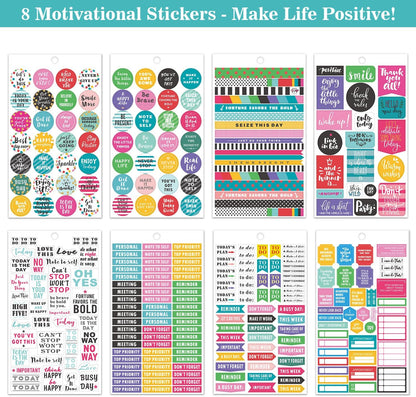 Planner Stickers - 28 Sheets, Journal Stickers for Monthly Weekly and Daily