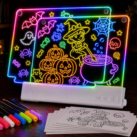 16" LED Drawing Board for Kids, Dual Panels Light Up Rechargeable Board
