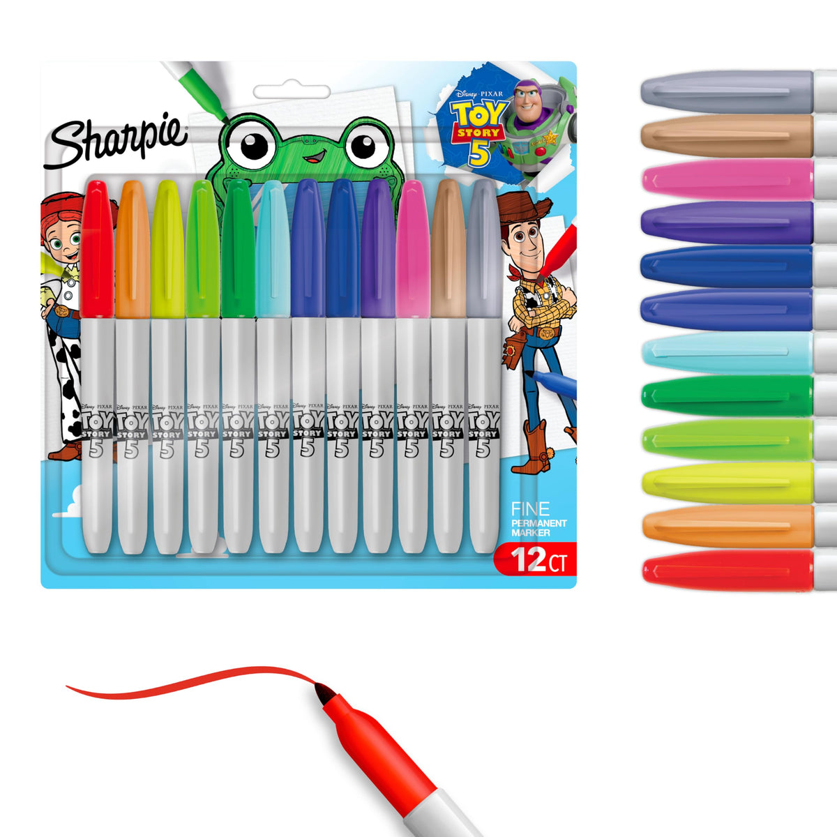 Sharpie Permanent Markers, Fine Tip, 12 Count - Quick Drying, Fade Resistant, Arts & Crafts, Desk, Office Supplies
