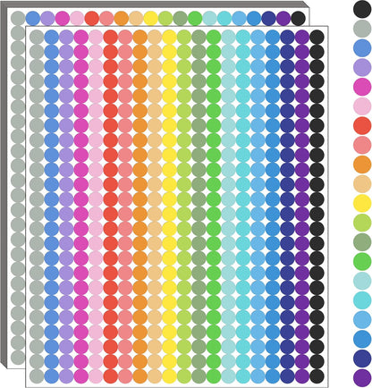 10000 PCS Small Dot Stickers 1/4" Round Color Coding Labels Circle Sticker