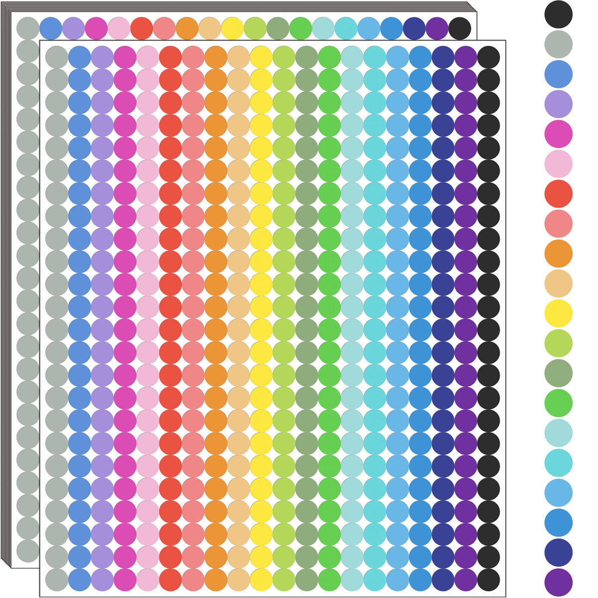 10000 PCS Small Dot Stickers 1/4" Round Color Coding Labels Circle Sticker