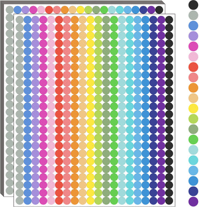 10000 PCS Small Dot Stickers 1/4" Round Color Coding Labels Circle Sticker