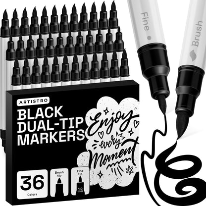 ARTISTRO 24 Metallic Dual-Tip Acrylic Paint Marker Pens for Drawing