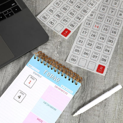 12 Monthly Calendar Number Stickers Translucent Sheets Daily Planner Accessories for Customizing Undated Planners, Calendar, Notebooks