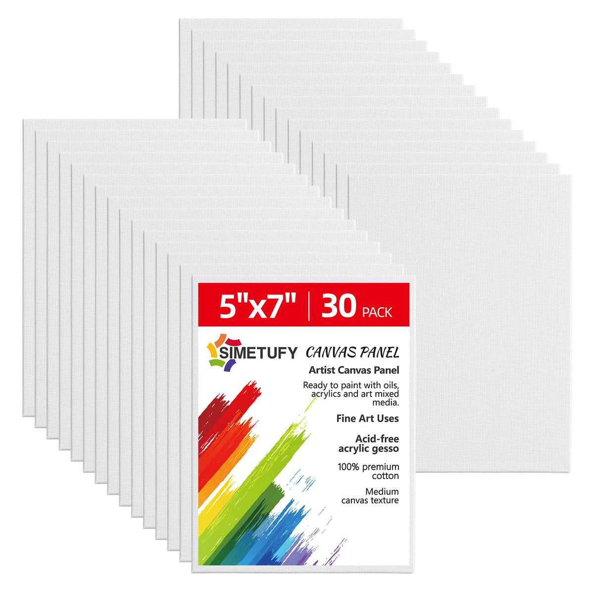 Simetufy 12 Pack 8x10 Canvas Boards for Painting,Art Painting Supplies