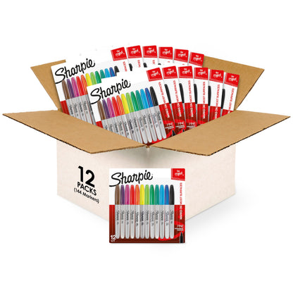 Sharpie Permanent Markers, Fine Tip, 12 Count - Quick Drying, Fade Resistant, Arts & Crafts, Desk, Office Supplies
