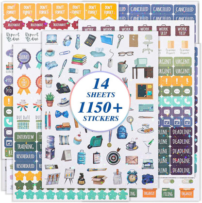 1150+ Work Planner Stickers, Teacher Planner Stickers
