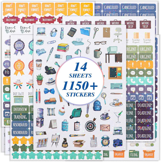 1150+ Work Planner Stickers, Teacher Planner Stickers