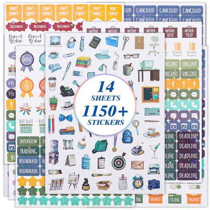 1150+ Work Planner Stickers, Teacher Planner Stickers