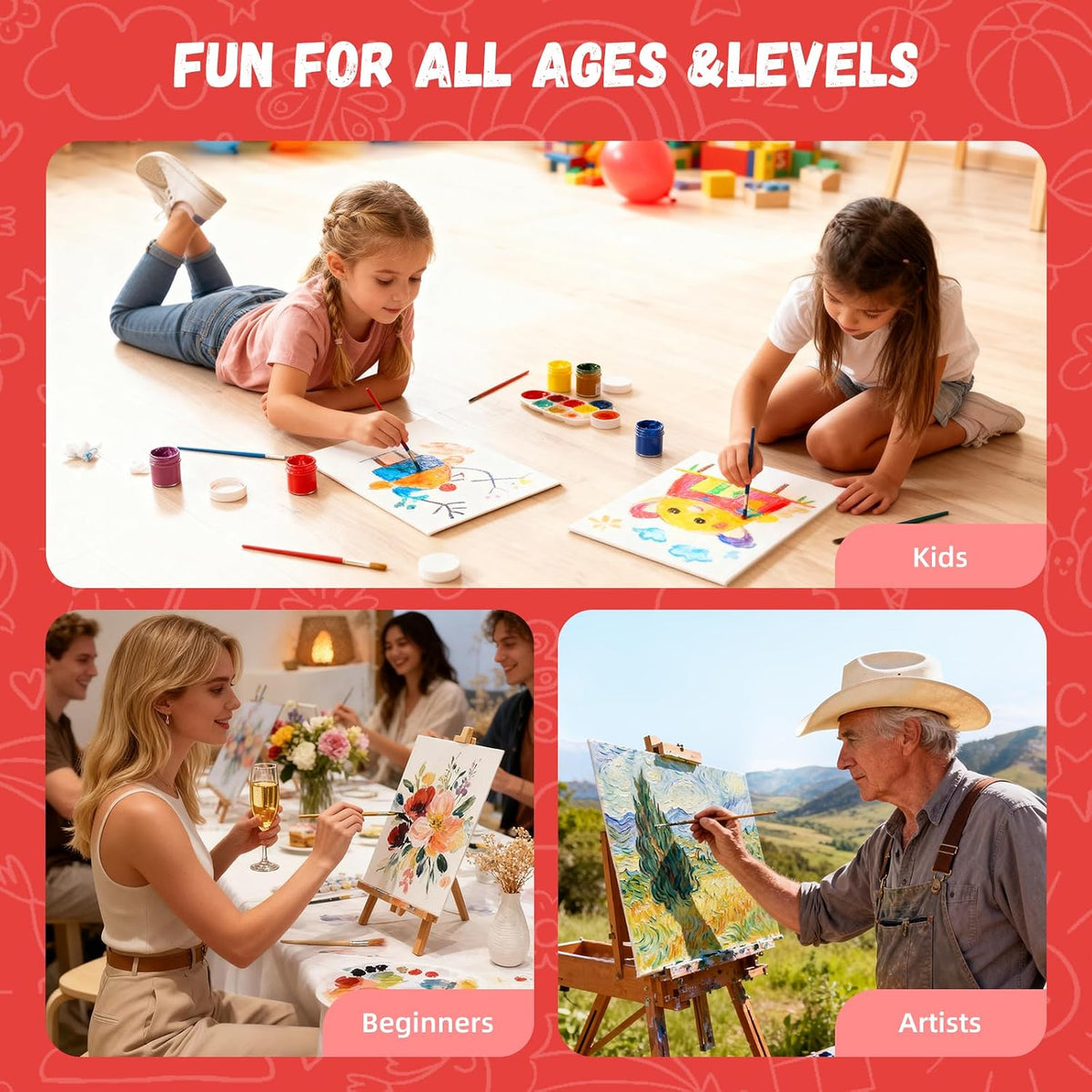 Simetufy 12 Pack 8x10 Canvas Boards for Painting,Art Painting Supplies