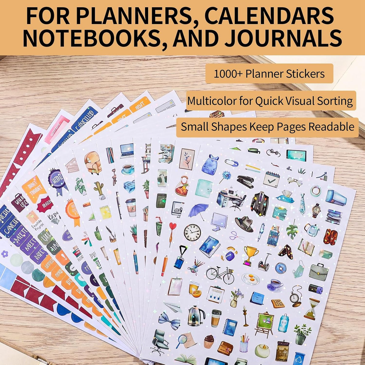 1150+ Work Planner Stickers, Teacher Planner Stickers