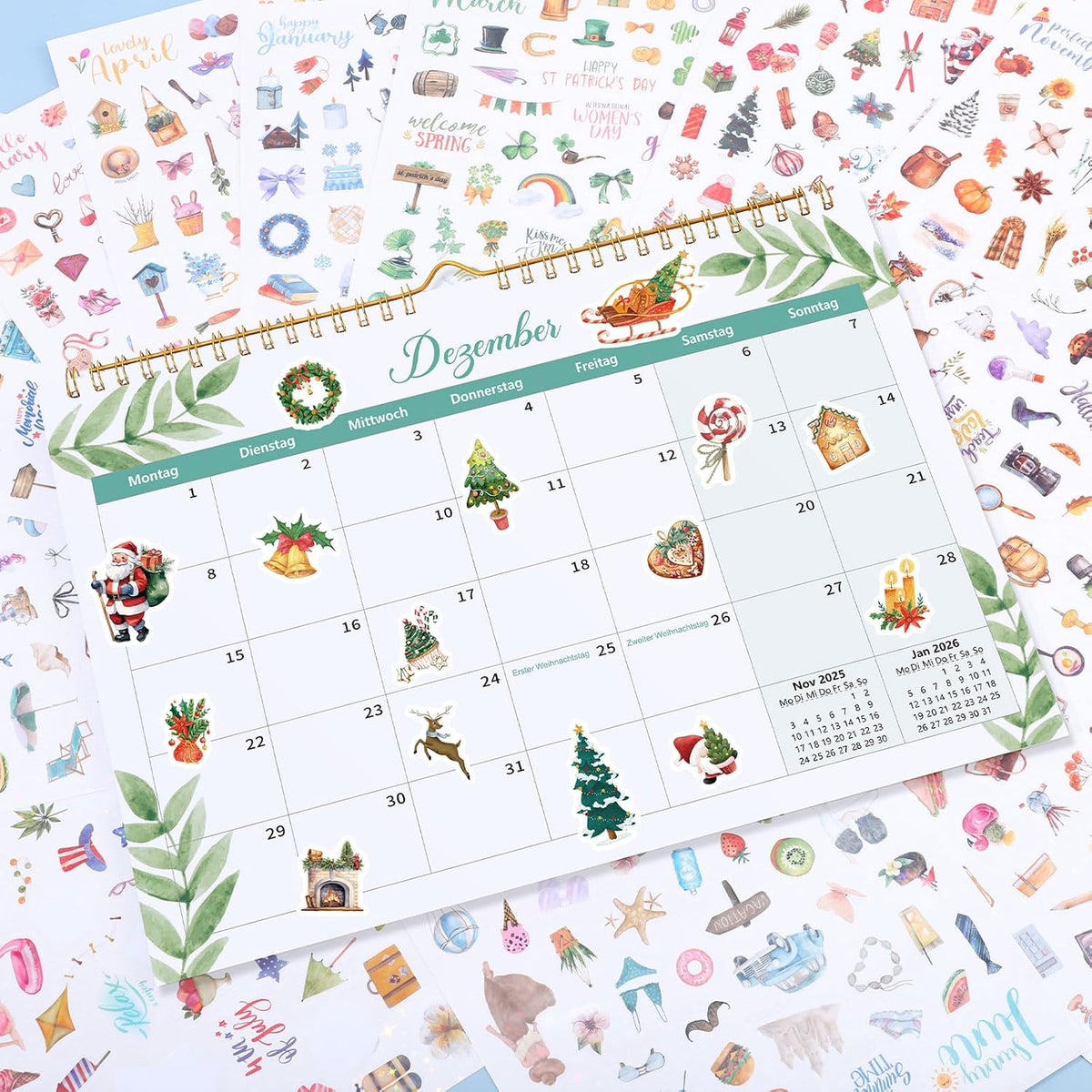 BESARME 1000+ Planner Stickers, Glittery Film