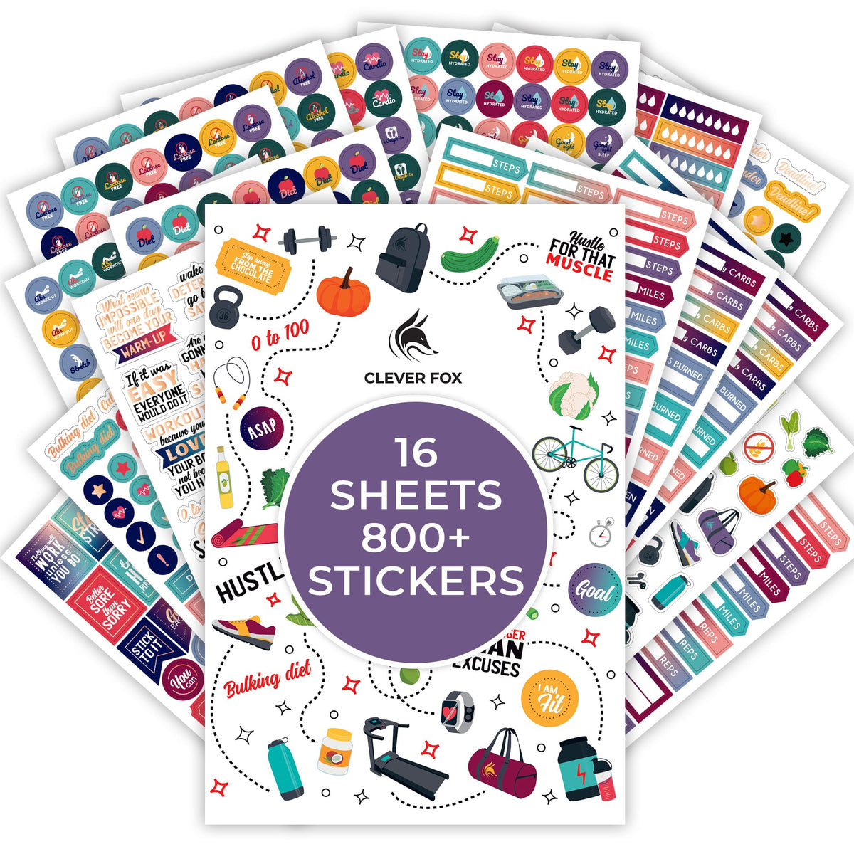 Clever Fox Planner Stickers for Adults, Women, Calendar & Journal, 1360+