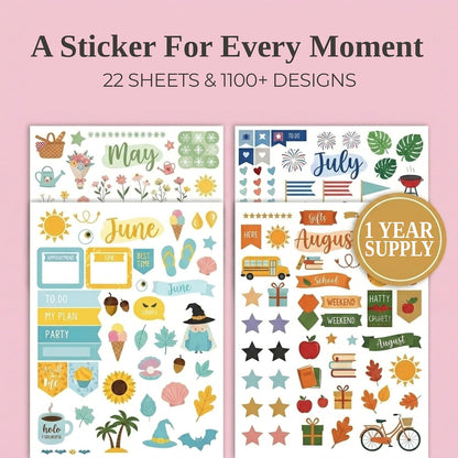 Aesthetic Monthly Planner Stickers - 1100+ Beautiful Design Accessories