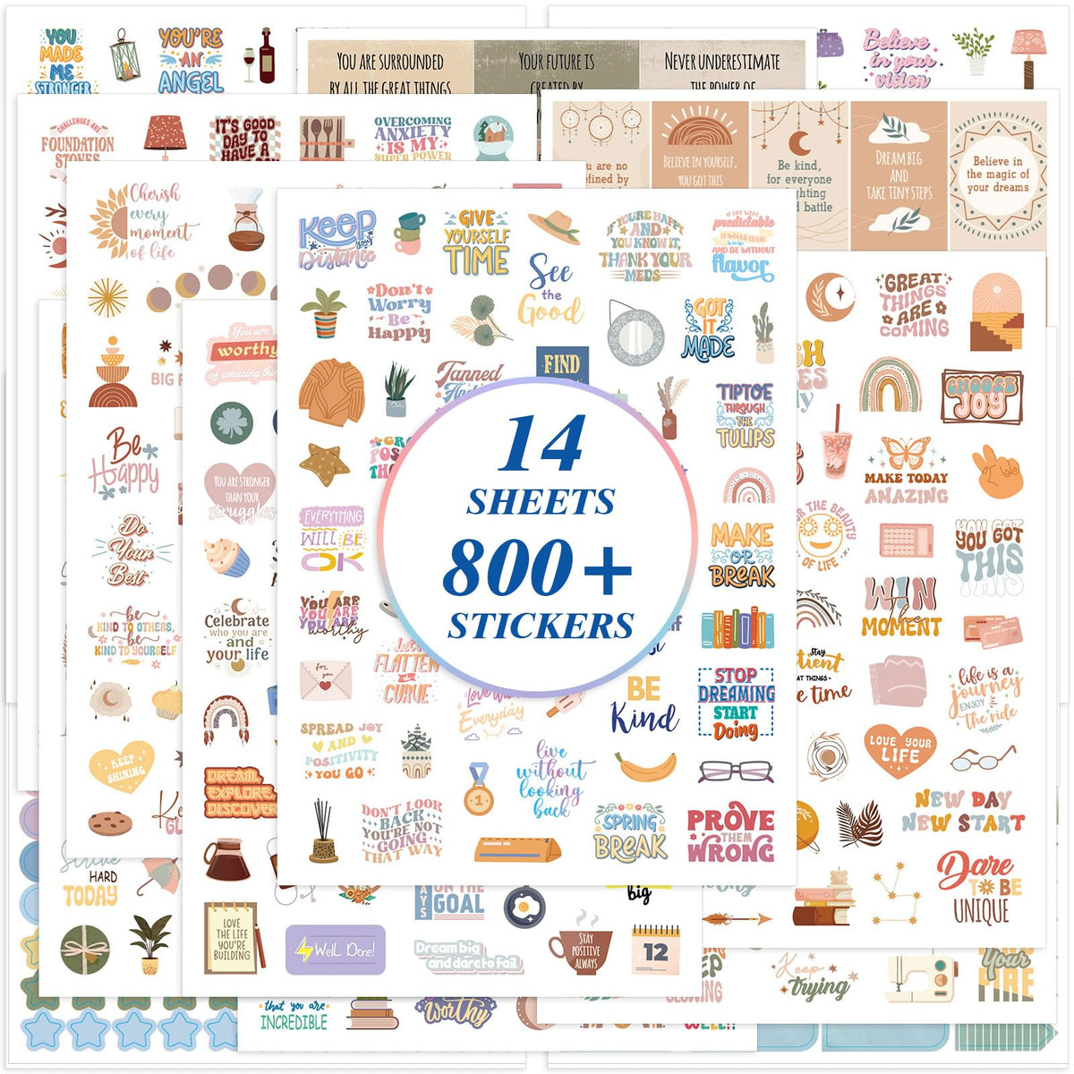 BESARME 1000+ Planner Stickers, Glittery Film