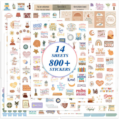 BESARME 1000+ Planner Stickers, Glittery Film