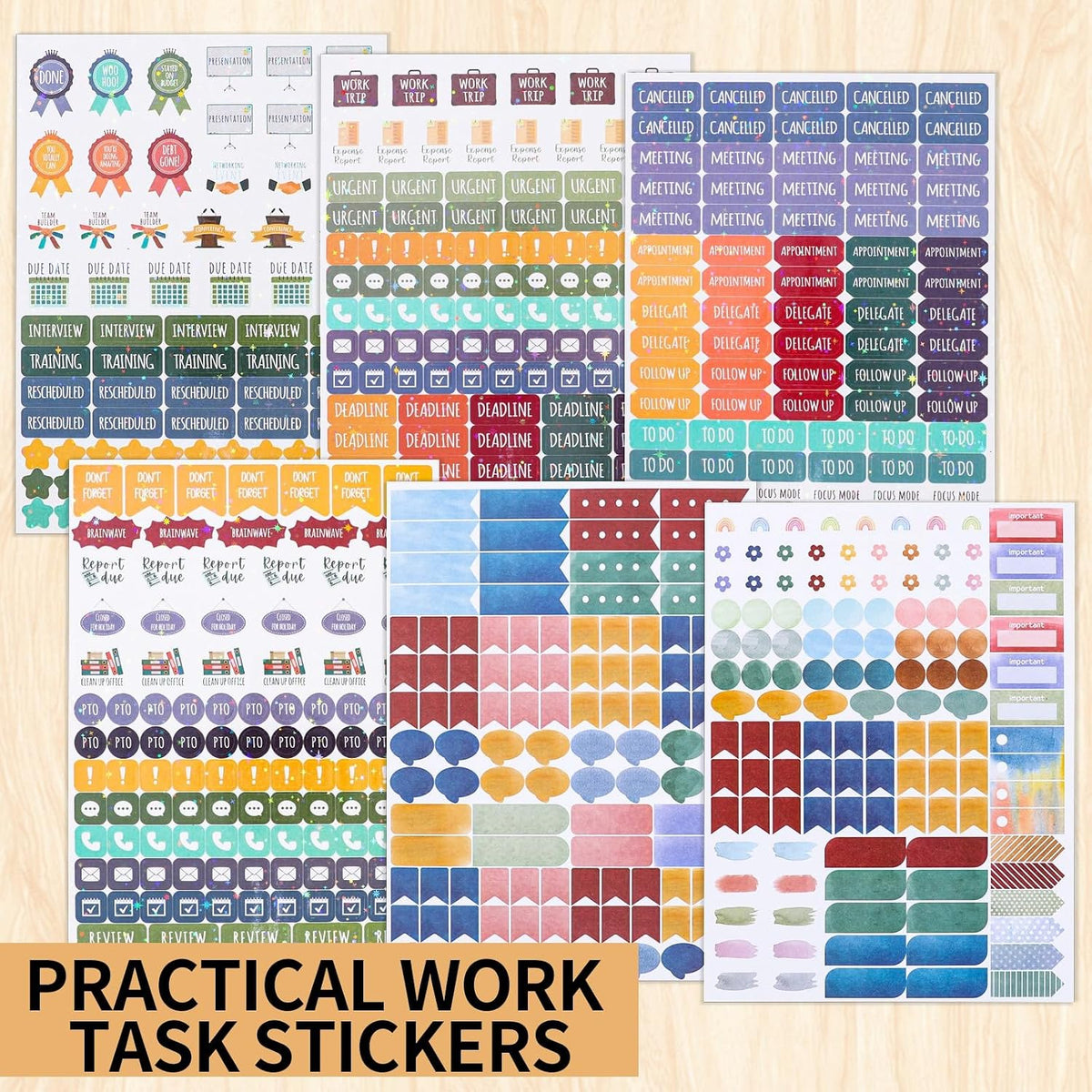 1150+ Work Planner Stickers, Teacher Planner Stickers