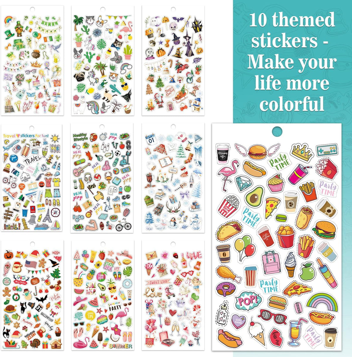 Planner Stickers - 28 Sheets, Journal Stickers for Monthly Weekly and Daily