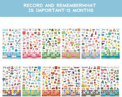 Planner Stickers - 12 Festival Theme Monthly Planner Stickers