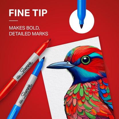 Sharpie Permanent Markers, Fine Tip, 12 Count - Quick Drying, Fade Resistant, Arts & Crafts, Desk, Office Supplies