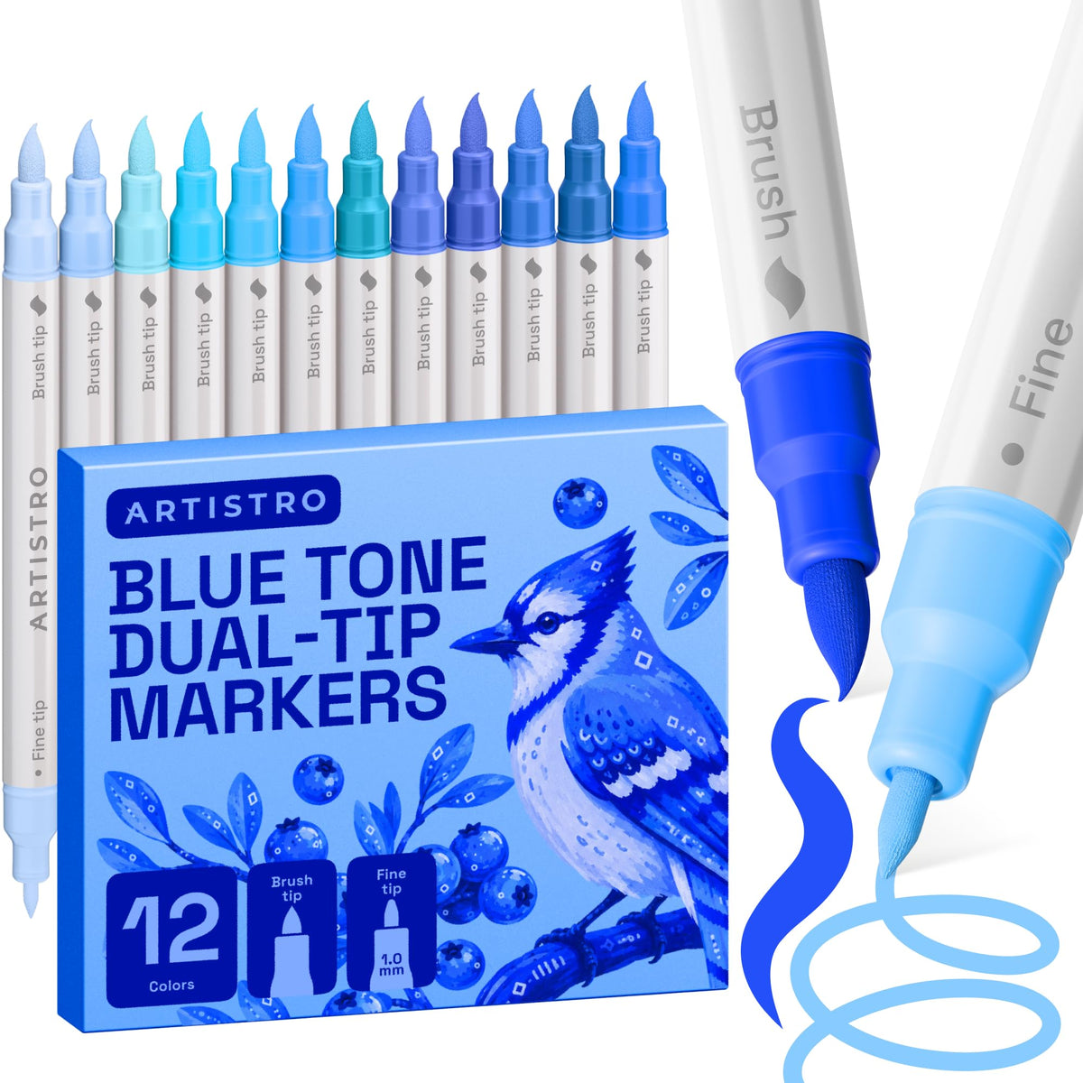 ARTISTRO 24 Metallic Dual-Tip Acrylic Paint Marker Pens for Drawing