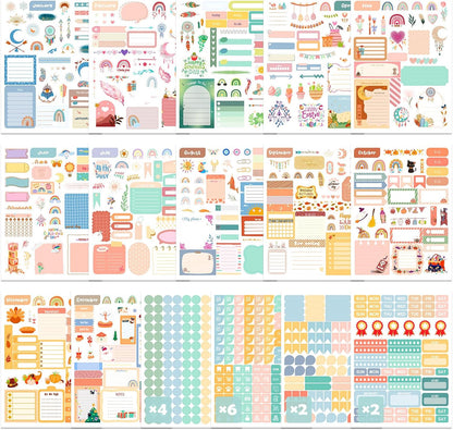 Joyberg 1700+ Planner Stickers - 24 Calendar Stickers Per Pack for Women to Add Colour and Interest to Your Schedule