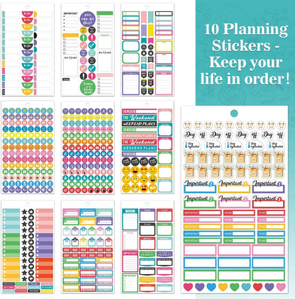 Planner Stickers - 28 Sheets, Journal Stickers for Monthly Weekly and Daily