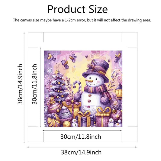 Snowman Christmas Paint By Numbers No Frame,Acrylic Color Painting For Adults On Canvas Home Living Room Art Craft