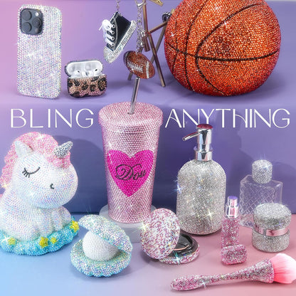 50000Pcs Bedazzling Kit with Rhinestones 3mm, 40 Colors Bedazzler Kit Resin Rhinestones Nail Gems & Glitter Gem Art Supplies, Diamond Art Kits Accessories with Pickup Pen, 4pcs 10ml B7000 Glue