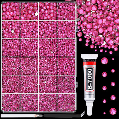 34000Pcs Resin Jelly Rhinestones for Bedazzling, Multicolor 3mm Flatback Gems for Diamond Art, Bedazzler Kit with 3Pcs 10ml B7000 Jewelry Glue for Bedazzle Thing Crafting Book Nail Art