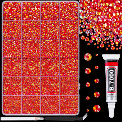 34000Pcs Resin Jelly Rhinestones for Bedazzling, Multicolor 3mm Flatback Gems for Diamond Art, Bedazzler Kit with 3Pcs 10ml B7000 Jewelry Glue for Bedazzle Thing Crafting Book Nail Art