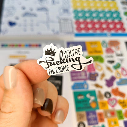 Vladi Creative Rude & Humorous Planner Stickers - 660pcs, 12 Sheets, Funny Adult Curse, Meme & Rude Stickers for Planners, Journals & Organizers, Hilarious & Bold Adult Humor Designs for Personal Use