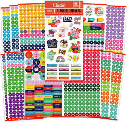 Mirida Planner Stickers, 1867 Daily Icons for Journal & Calendar