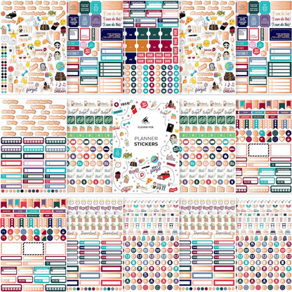 Clever Fox Planner Stickers for Adults, Women, Calendar & Journal, 1360+