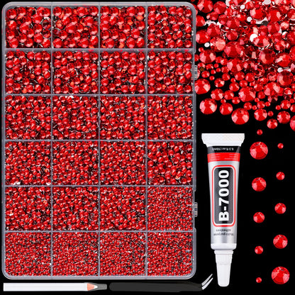 34000Pcs Resin Jelly Rhinestones for Bedazzling, Multicolor 3mm Flatback Gems for Diamond Art, Bedazzler Kit with 3Pcs 10ml B7000 Jewelry Glue for Bedazzle Thing Crafting Book Nail Art