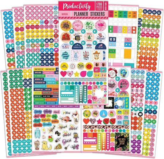 Mirida Planner Stickers, 1700 Productivity Icons for Calendar & Journal