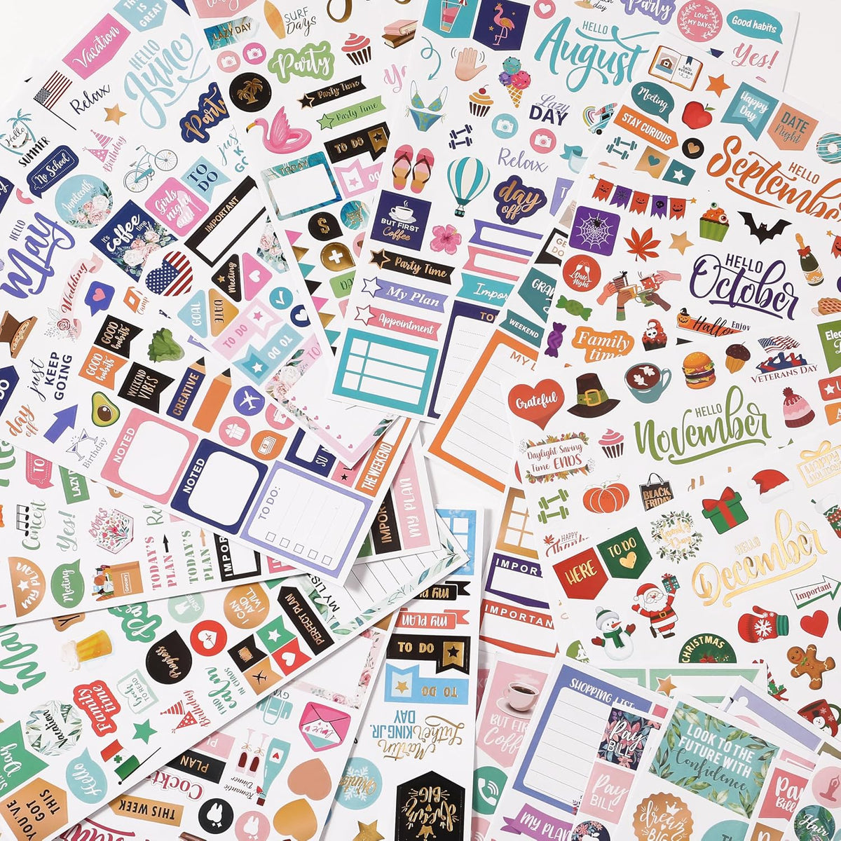 Planner Stickers - Monthly Planner Stickers and Accessories 25 Pages