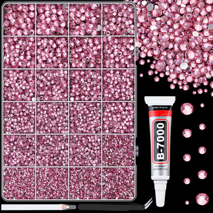34000Pcs Resin Jelly Rhinestones for Bedazzling, Multicolor 3mm Flatback Gems for Diamond Art, Bedazzler Kit with 3Pcs 10ml B7000 Jewelry Glue for Bedazzle Thing Crafting Book Nail Art