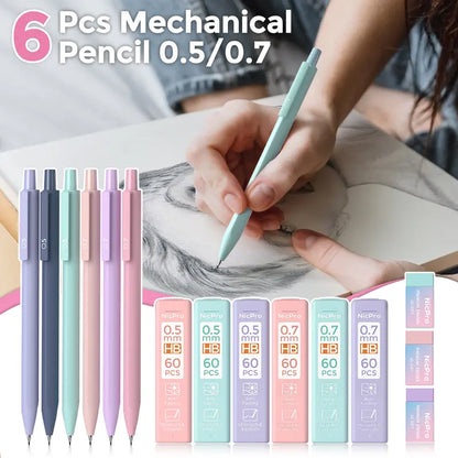 Nicpro 71PCS Bible Journaling Book Annotation Kit - Office Stationery Study Materials with Large Capacity Pink Pencil Pouch, Highlighters, Pens, Graphite Mechanical Pencils, Sticky Notes, Tabs for Women, Gift Option
