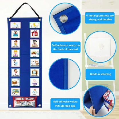 Visual Schedule Board for Kids, Autism & Special Education Learning Tool, Communication & Behavior Chart, Daily Routine & Chore Chart, Classroom/Home Visual Aids, Classroom Supplies Charts