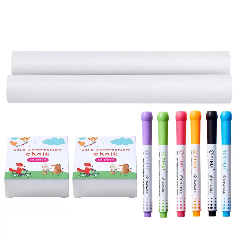 VEVOR Easel Accessory Set, 32 PCS Kid's Art Easel Painting Kit Including Chalks, Dry-Erase Markers Paper Rolls, Supplies Set for Standing Art Easel, Painting Accessories for Toddlers Boys and Girls